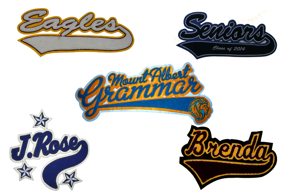Custom embroidery or chenille on chest patches